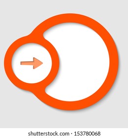 orange text frame with arrow