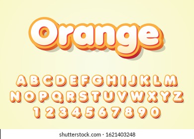 Orange text style effect Premium Vector