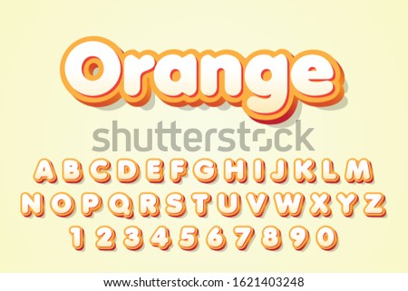 Orange text style effect Premium Vector