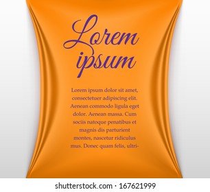 Orange textile banner. Vector illustration