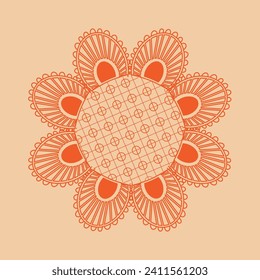 Orange textile, woven, ornament, folklore