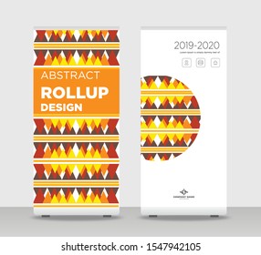 Orange texture Abstract Shapes Modern Exhibition Advertising Trend Business Roll Up Banner Stand Poster Brochure flat design template creative concept. Orange texture Roll Up EPS. Presentation