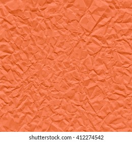 Orange texture of crumpled paper. Vector illustration.
