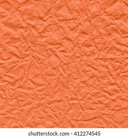 Orange texture of crumpled paper. Vector illustration.