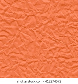 Orange texture of crumpled paper. Vector illustration.