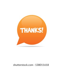 Orange Thanks Speech Bubble