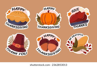 Orange Thanksgiving Festivity Sticker Set