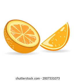 Orange that is cut in half , vector symbols , Illustration Vector EPS 10