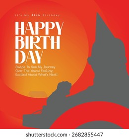Modelo de Celebração de Aniversário de Tema Laranja 