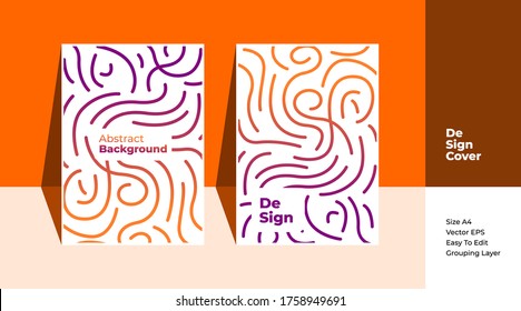 Orange theme colour Paper A4 cover templates with 100% Vector, ready to use, editable scalable, for company profile, poster, book cover, flyer, advertise, product promotion, social media or other.