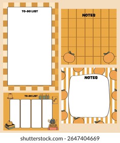 Orange themed notepad and sticky notes planning collection
