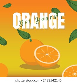 orange themed poster illustration for promotions, sales and others