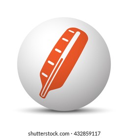 Orange Thermometer icon on white ball