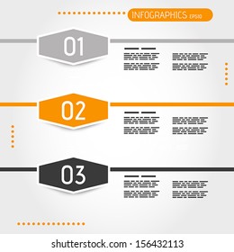 orange three infographic hexagons. infographic concept.