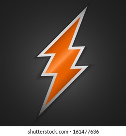 Orange thunder on dark background