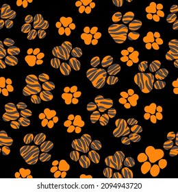 Orange tiger paw print trails