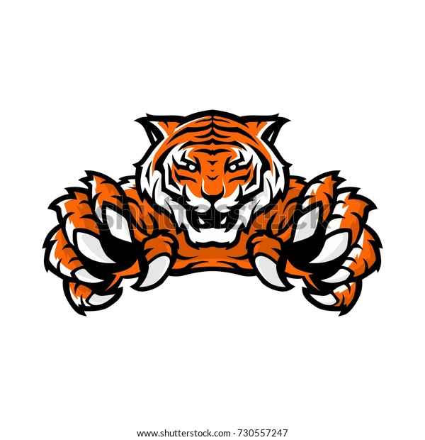 Orange Tiger Sport Gaming Logo Vector Stock Vector (Royalty Free) 730557247