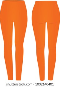 Orange tight pants. vector illustration