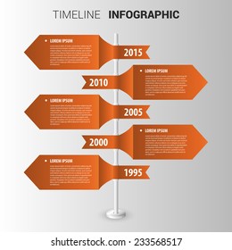 Orange timeline Infographic design template. Vector