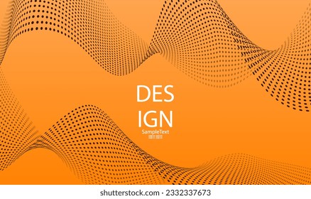 Orange tint illustration, isolated light wavy shape