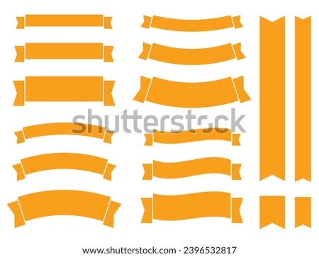 Orange title ribbon set in 3 different widths