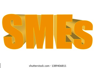 Orange title of SMEs on white background.
