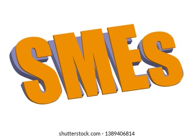 Orange title of SMEs on white background.