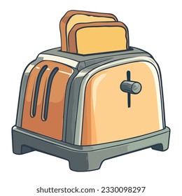 Orange toaster design over white