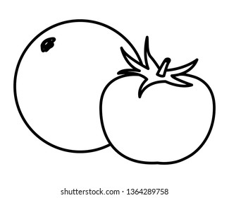 orange and tomato black and white
