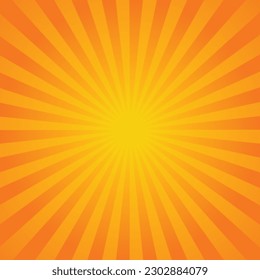 Orange Tone Burst Background Vector Illustration.