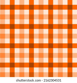 Orange tone of gingham pattern. For plaid, tablecloth, clothe, shirt, dress, paper, bedding, blanket, quilt, textile . Vector seamless design. Summer, Halloween, fall, harvest, pumpkin, thanksgiving.