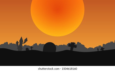 Orange Tone Halloween Background, Vector.