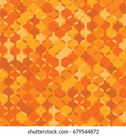 Orange Tones Honey Comb Vector Pattern
