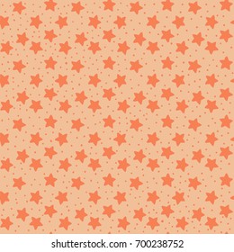Orange tones stars seamless pattern