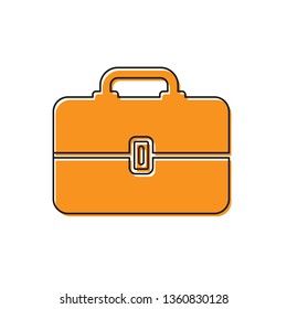 Orange Toolbox icon isolated on white background. Tool box sign. Vector Illustration