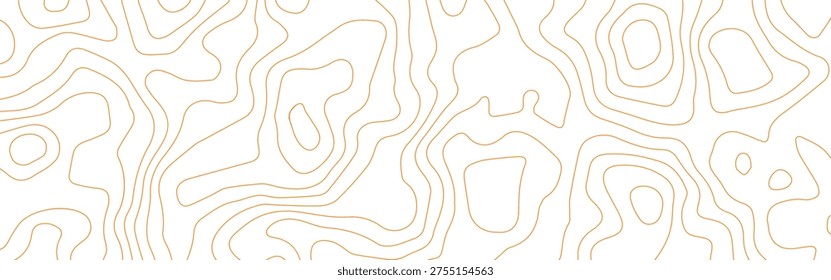 Orange Topographic Contour Lines Abstract Background, Minimal Geographic Terrain Map Pattern with Isoline Curves, Modern Cartography Style Design for Poster, Technology, Navigation and Digital Backdrop