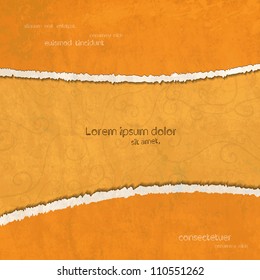 Orange torn paper pattern set