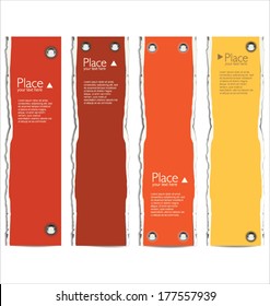 Orange torn paper with space for text