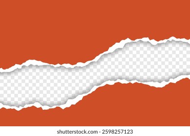 orange torn paper  transparent background