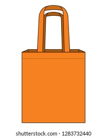 Orange Tote Bag Vector for Template