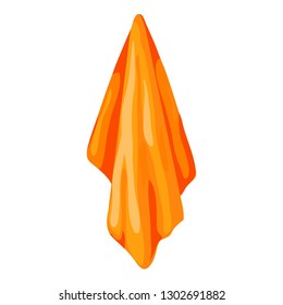 Orange towel icon. Cartoon of orange towel vector icon for web design isolated on white background
