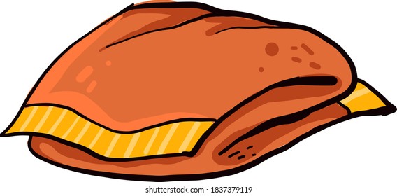 Orange towel, illustration, vector on white background