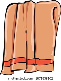 Orange towel, illustration, vector on white background.