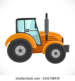 Orange tractor vector illustration isolated on a white background