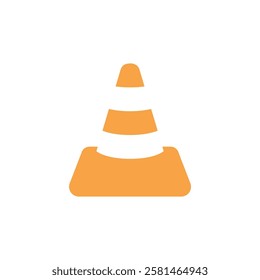 Orange Traffic Cone Icon for Construction Vector