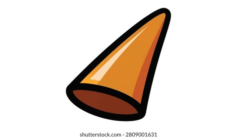 An orange traffic cone on ground