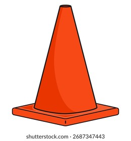 Cone de tráfego laranja ou ícone de chapéu de bruxas usado para segurança pública no vetor
