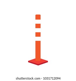 Orange traffic light On a white background