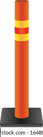Orange traffic pillar. Vector illustration.