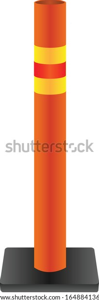 Orange traffic\
pillar. Vector\
illustration.